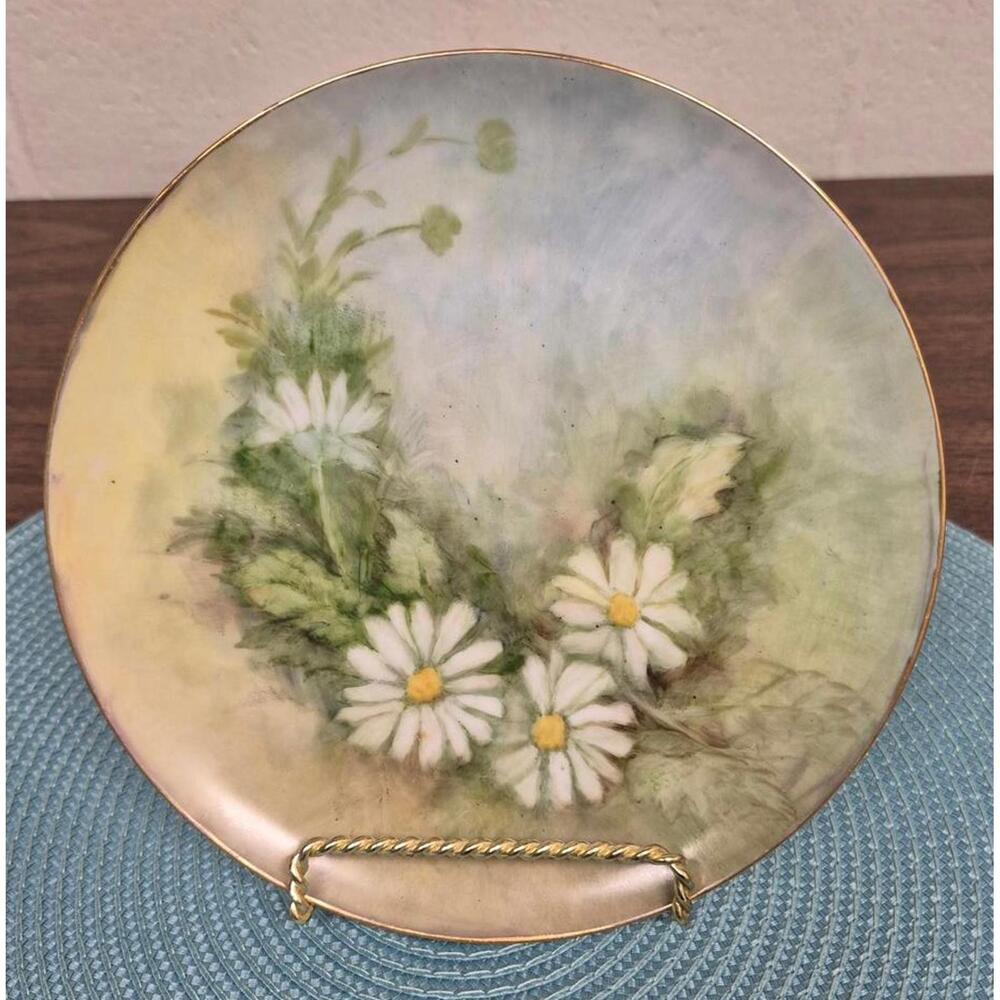 Exquisite Floral Plate Art - 1977 Hand-Painted Porcelain by Marion O'Shea